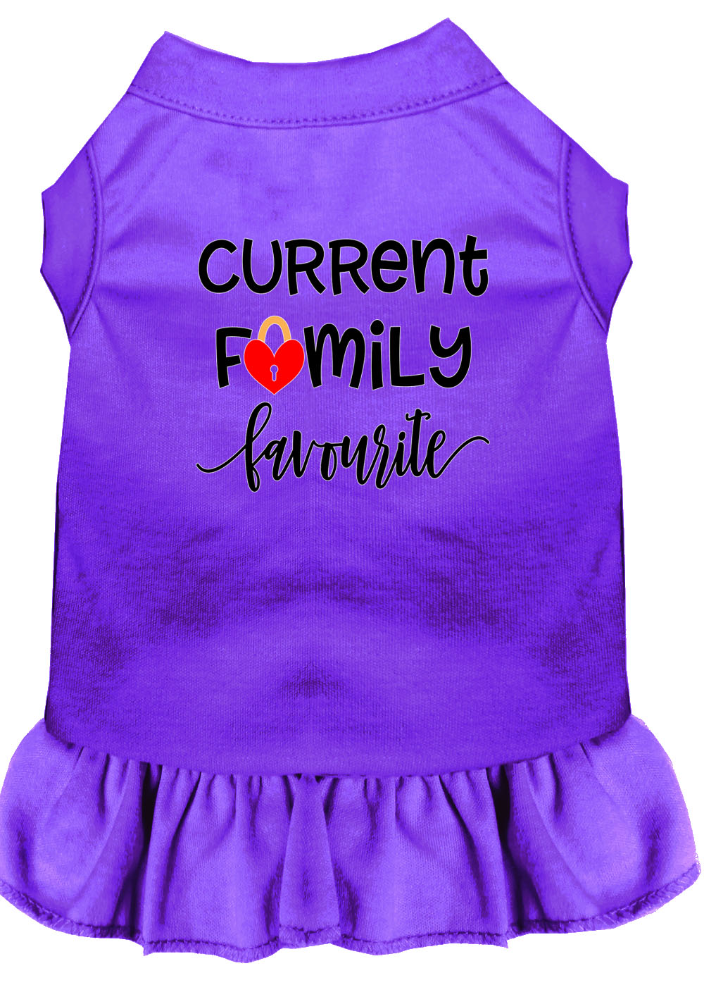 Family Favorite Screen Print Dog Dress Purple Lg